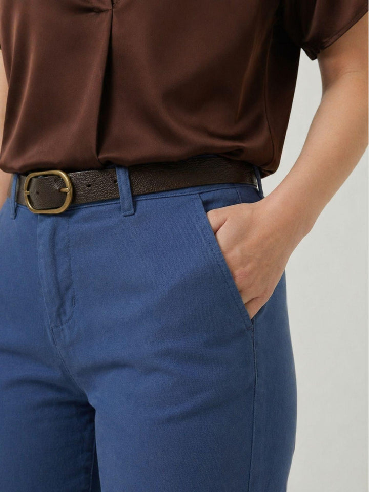 Pantalone a trombetta in cotone bluette 824MA LAVAGNA ANDREA MORANDO 