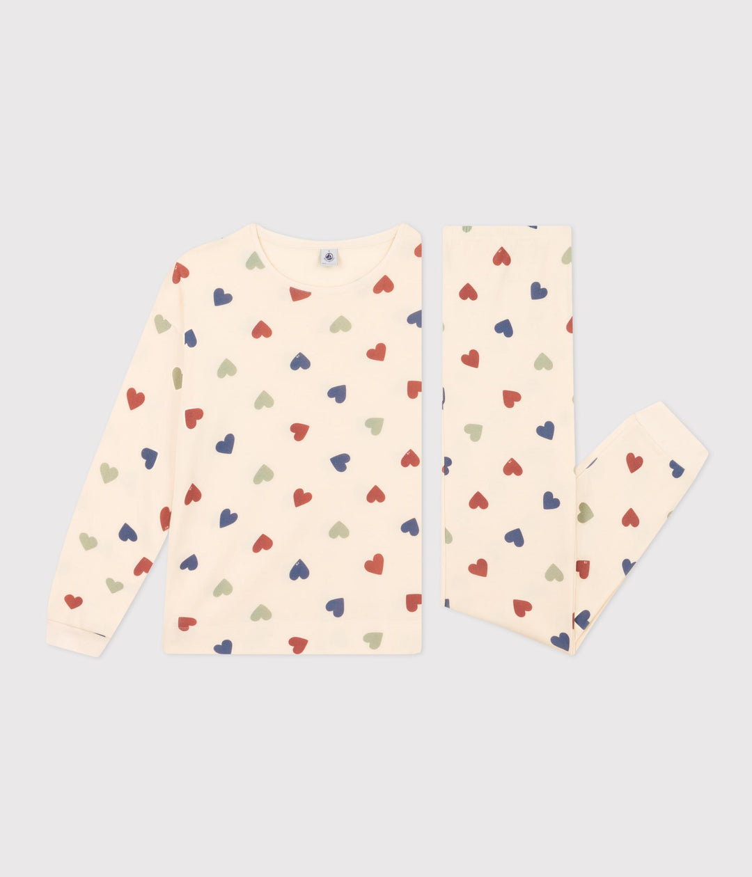 PIGIAMA MOTIVO A CUORE DONNA IN COTONE A09TK 01 PETIT BATEAU 