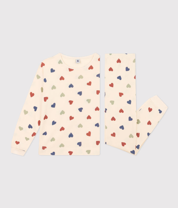PIGIAMA MOTIVO A CUORE DONNA IN COTONE A09TK 01 PETIT BATEAU 