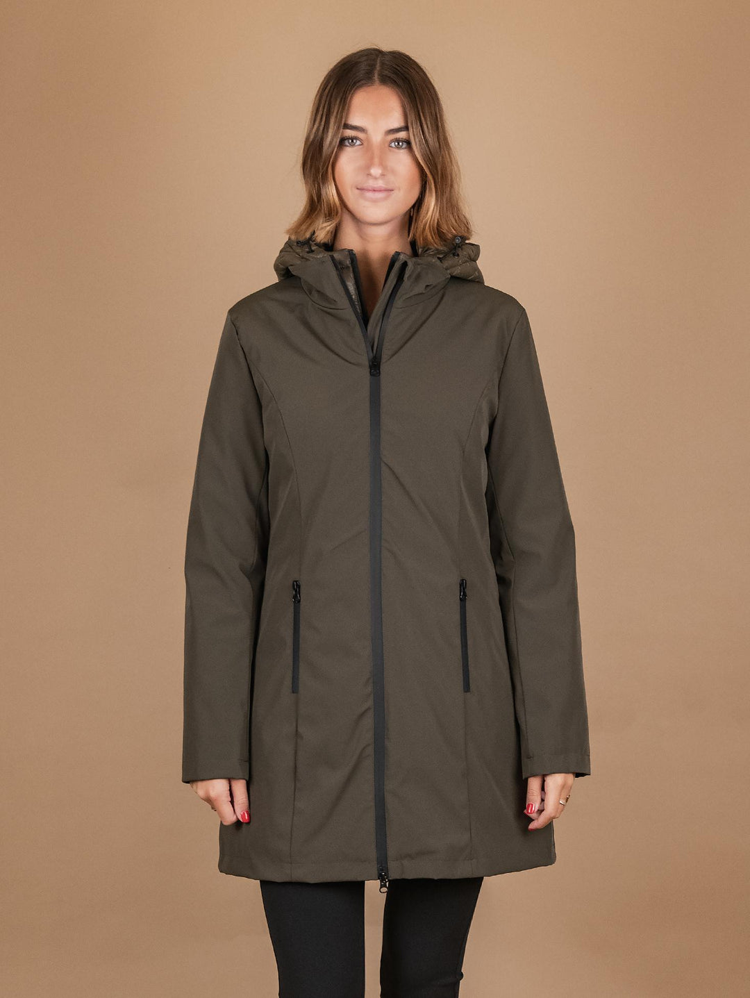 PARKA CON PIUMINO ESTRAIBILE IN TESSUTO TECNICO VERDE MILITARE 8950D MILITARE ANDREA MORANDO 