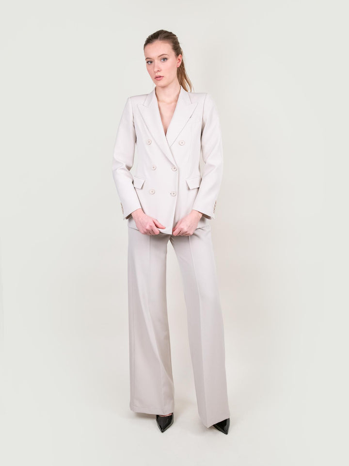 BLAZER DOPPIOPETTO IN TESSUTO PANNA 113877 GESSO ANDREA MORANDO 