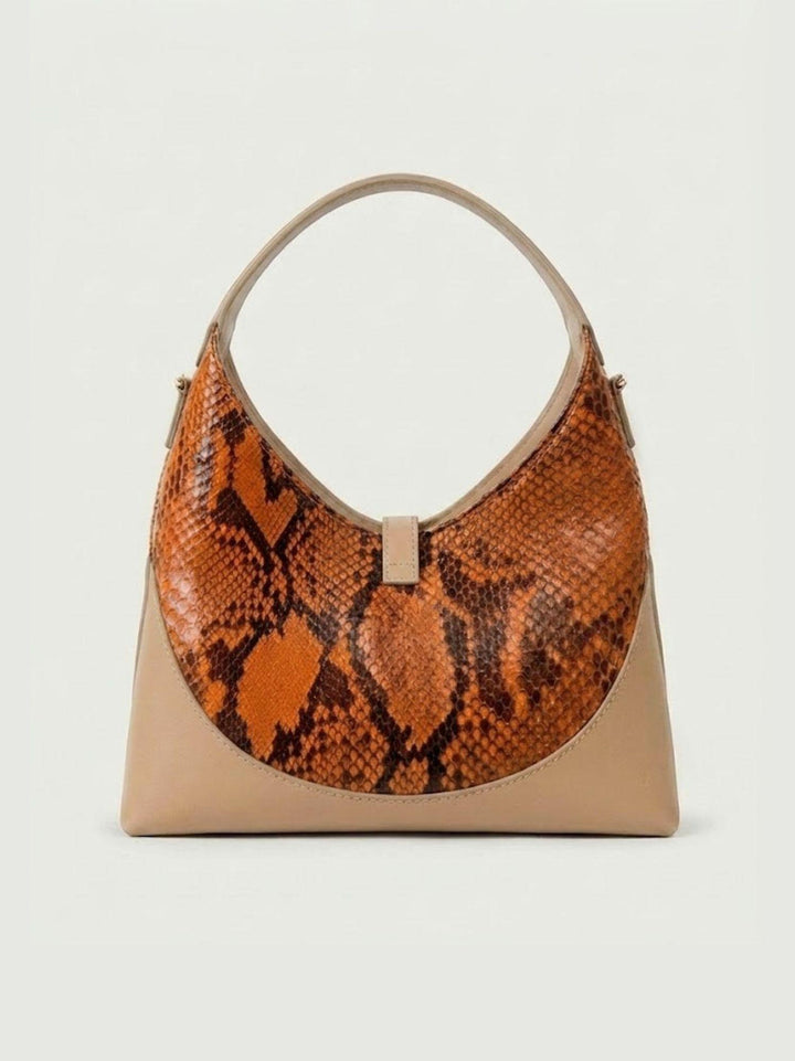 Borsa a spalla Elly in pelle di pitone arancione ELLY-PITONE ARANCIONE BIMOR 