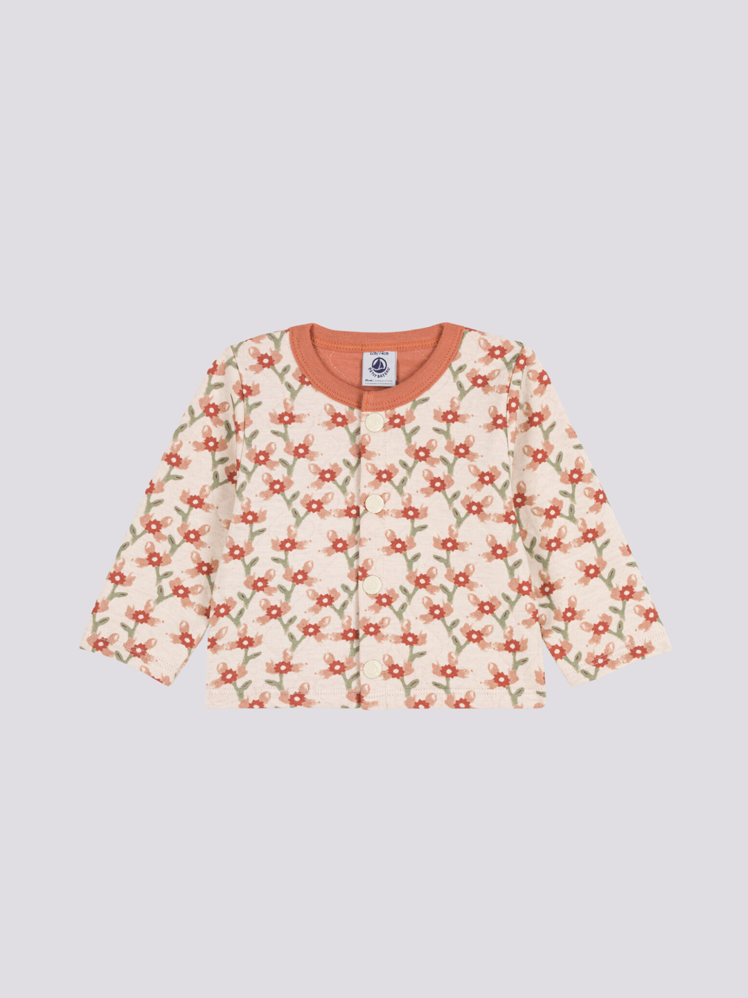 CARDIGAN TRAPUNTATO IN TUBIQUE CON STAMPA FLOREALE A0924 01 PETIT BATEAU 