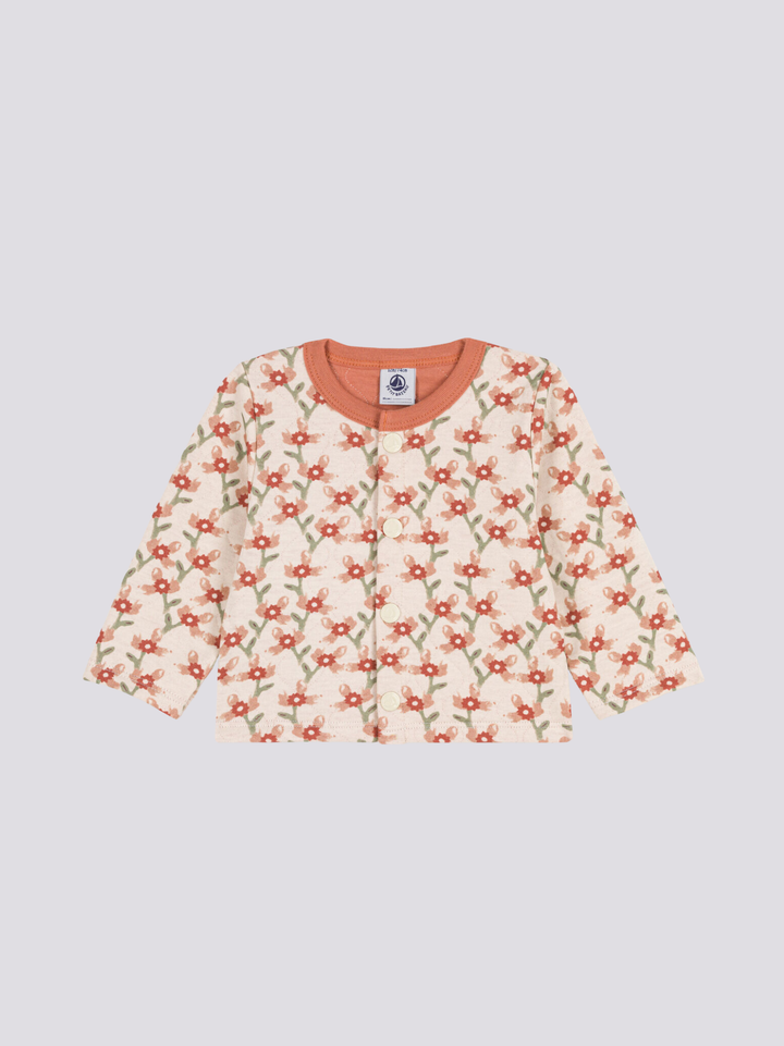 CARDIGAN TRAPUNTATO IN TUBIQUE CON STAMPA FLOREALE A0924 01 PETIT BATEAU 