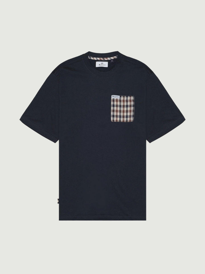 T-SHIRT CON TASCA A QUADRI