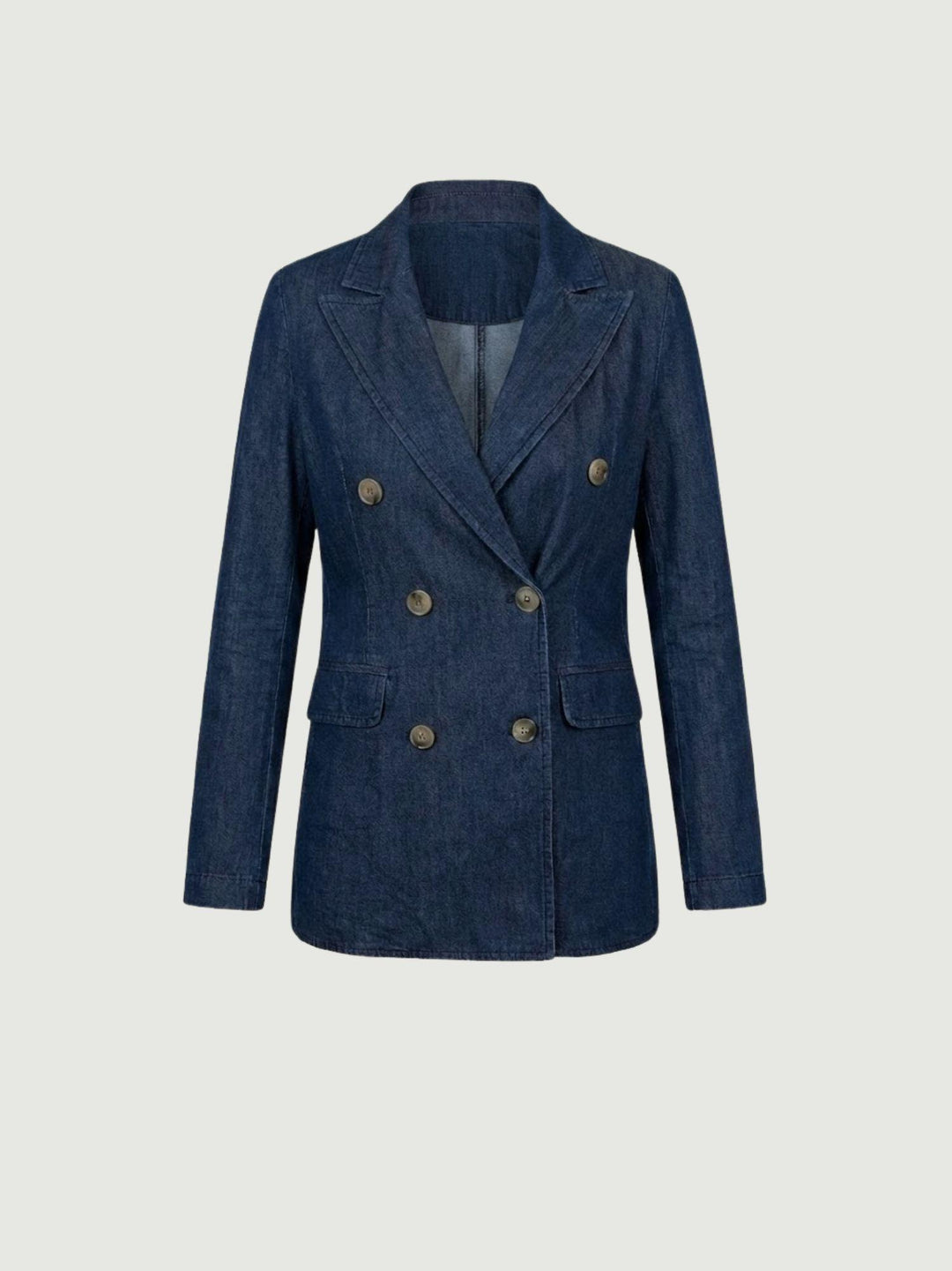 Blazer doppiopetto chambray in cotone lavaggio medio 3352CH MEDIO ANDREA MORANDO 