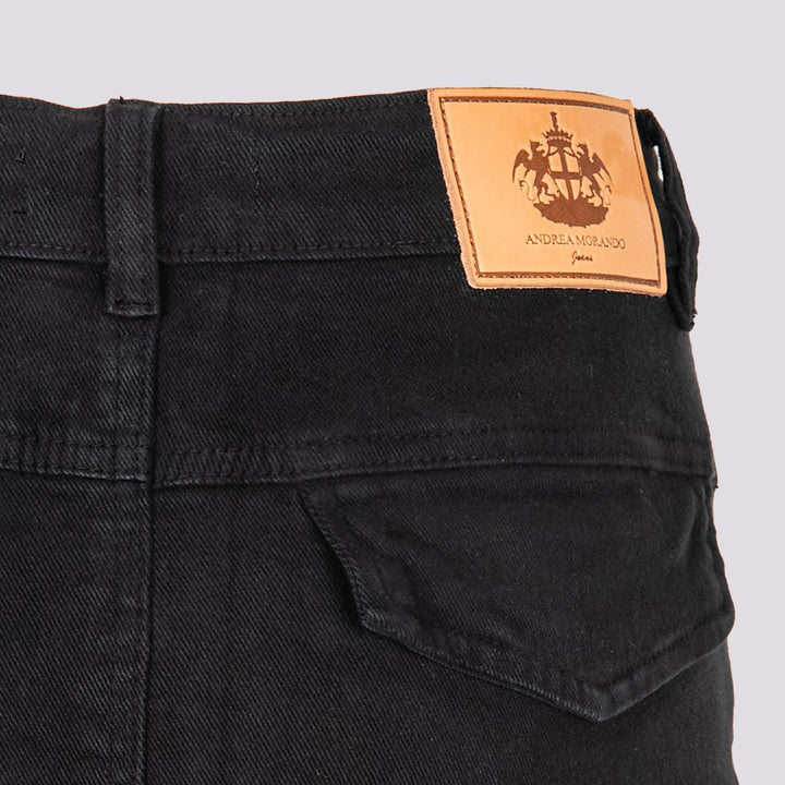 Mini gonna cargo in cotone nera 1396 NERO ANDREA MORANDO 