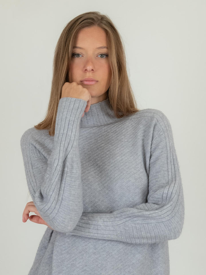 LUPETTO IN MAGLIA GRIGIO PERLA CON MANICHE A SBUFFO 0570/273 0020 BIMOR 