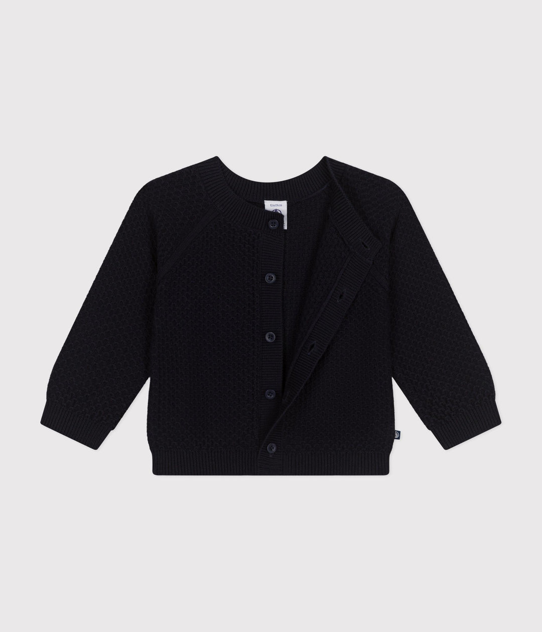 CARDIGAN IN TRICOT DI COTONE BLU BEBÈ A09K5 02 PETIT BATEAU 