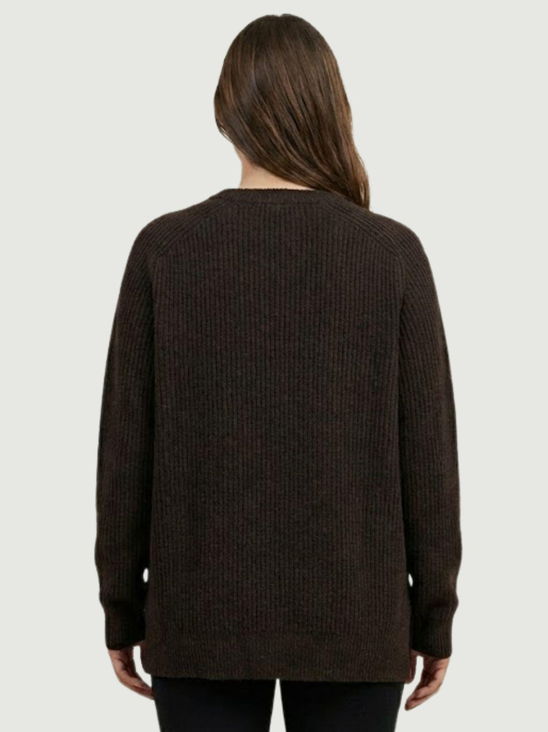 Maglia girocollo in lana e cashmere testa moro 14264M CASTORO ANDREA MORANDO 