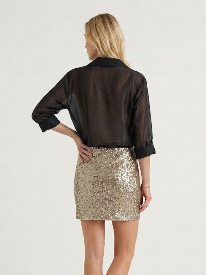 Camicia semitrasparente nera M796/071 7 ANDREA MORANDO 