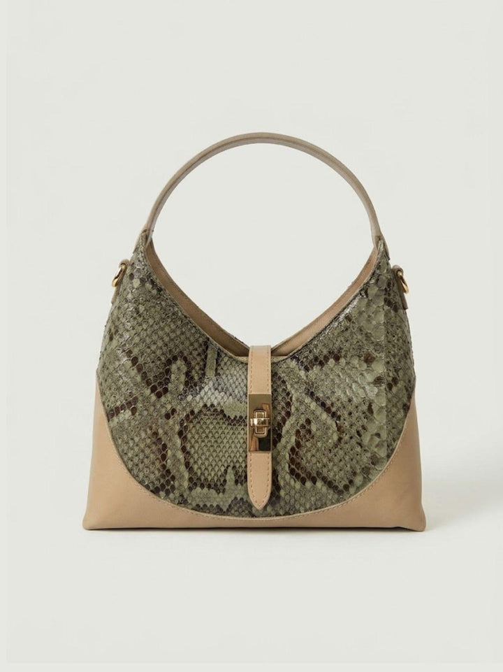 Borsa a spalla Elly in pelle di pitone verde ELLY-PITONE VERDE BIMOR 