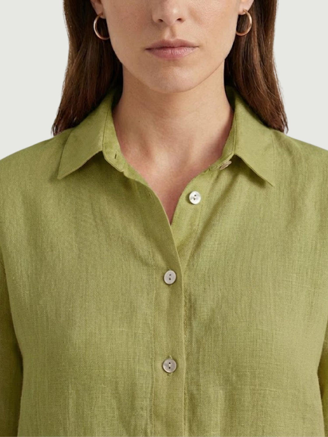 Camicia in lino verde pistacchio 6CM0552 601 ANDREA MORANDO 