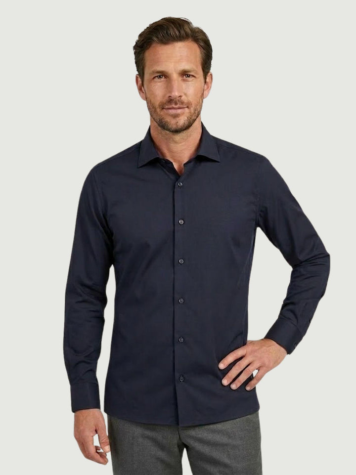 Camicia no stiro con colletto francese blu BU26S10CANEU6 200 ANDREA MORANDO 