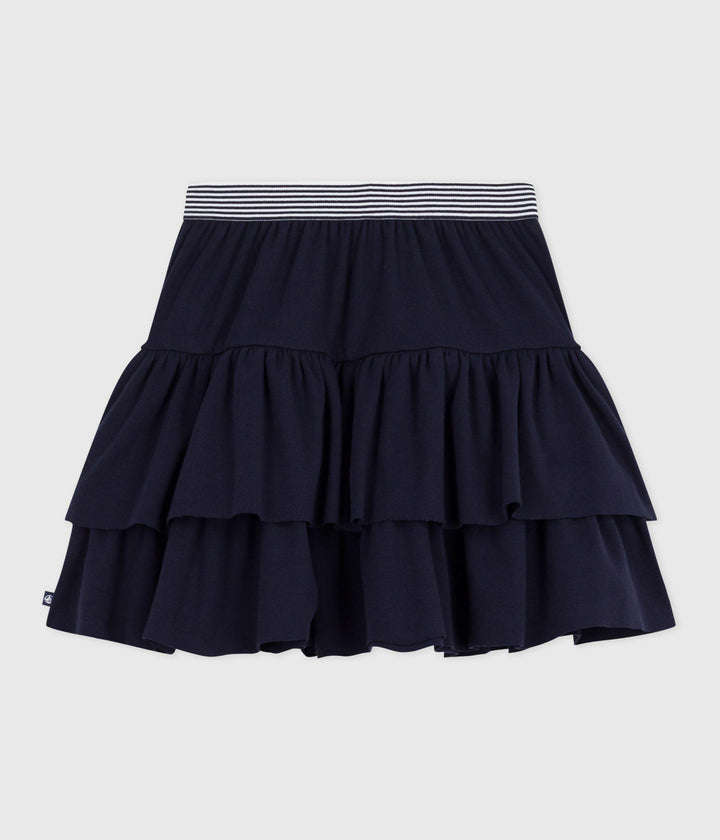 Gonna in cotone tinta unita bambina A0E1A 01 PETIT BATEAU 
