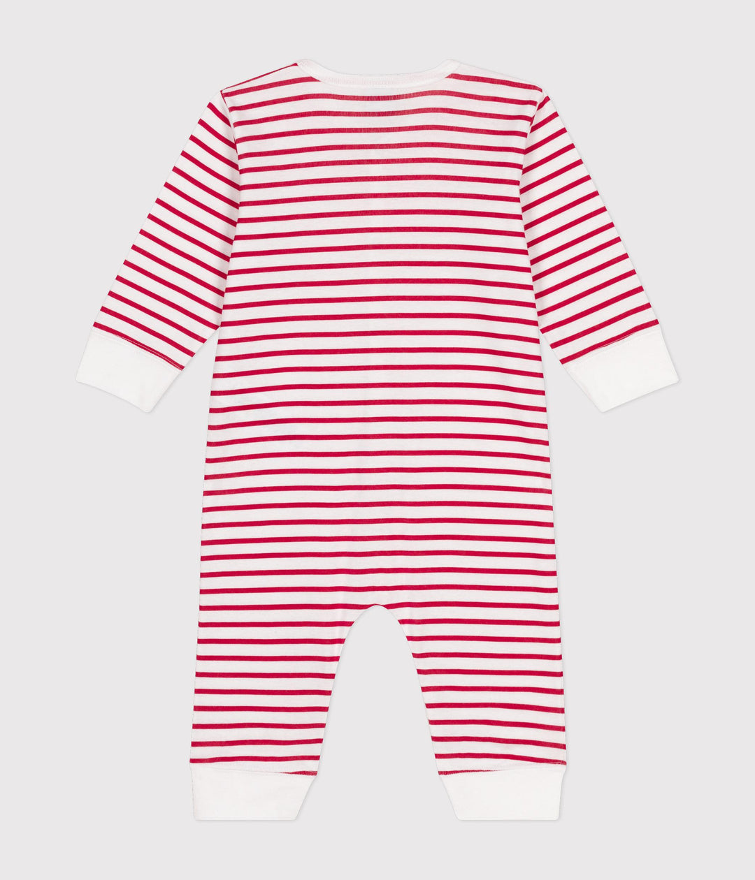 Pigiama a righe marinière rosse senza piedini A0BUW 01 PETIT BATEAU 