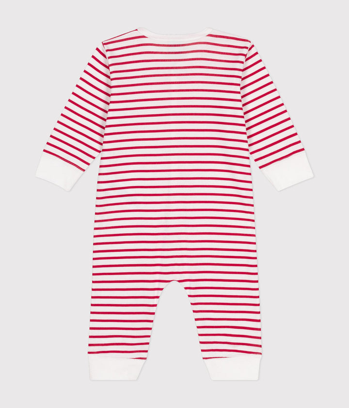 Pigiama a righe marinière rosse senza piedini A0BUW 01 PETIT BATEAU 