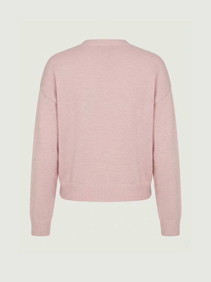 Cardigan con fantasia a rombi in cotone rosa D90106 ROSA/PANNA ANDREA MORANDO 