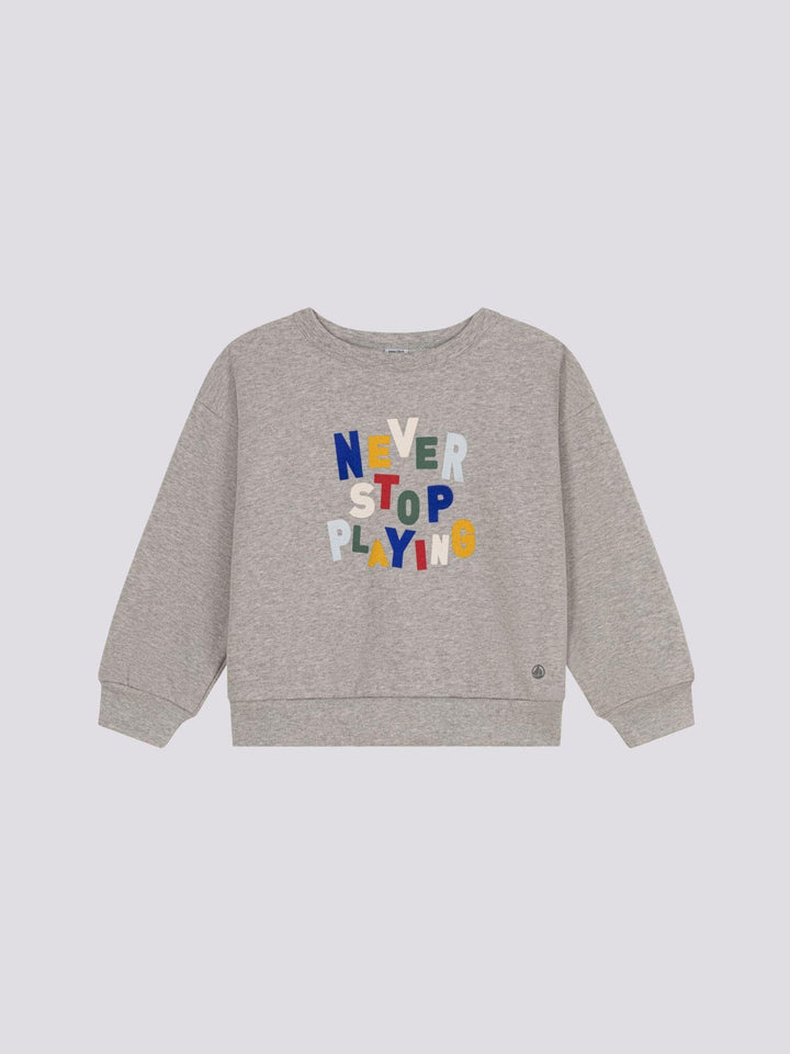 MAGLIA IN TESSUTO FELPATO GRIGIO BAMBINO A0A19 01 PETIT BATEAU 