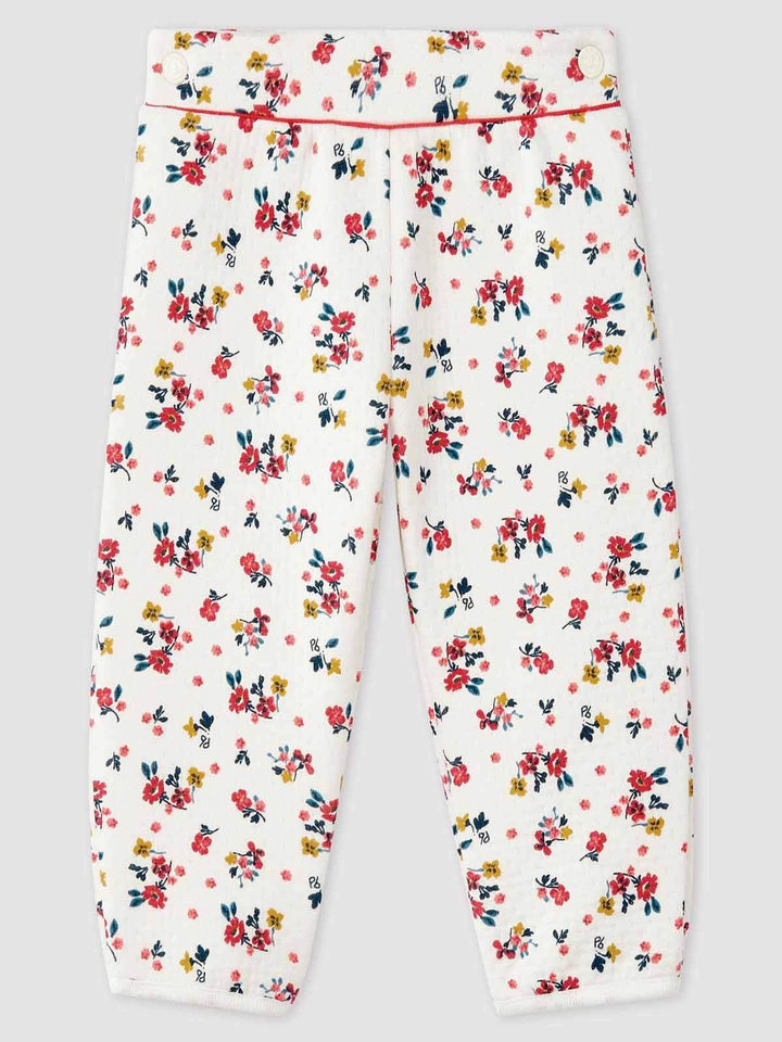 pantaloni in fantasia floreale in tubique 58236 01 PETIT BATEAU 