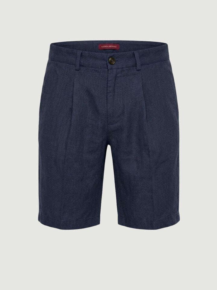 Bermuda in misto lino blu navy BU26S48BEPA843PD 201 ANDREA MORANDO 