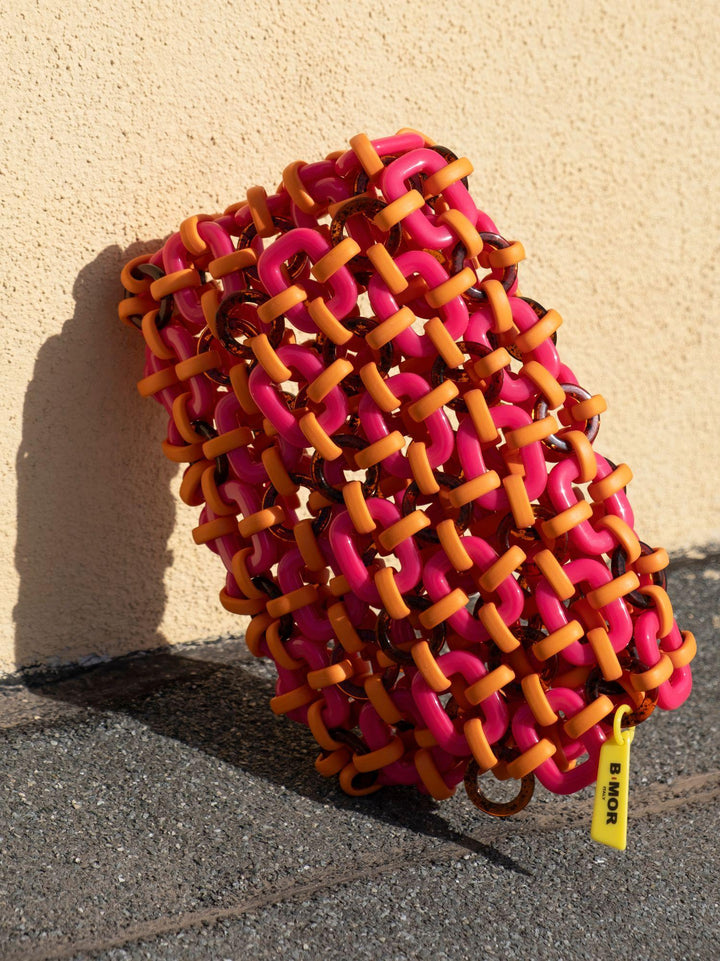 CLUTCH IN RESINA MULTICOLOR FUCSIA "SHELL" SHELL FUCSIA BIMOR 
