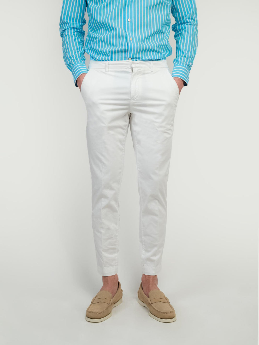 PANTALONE IN COTONE BIANCO