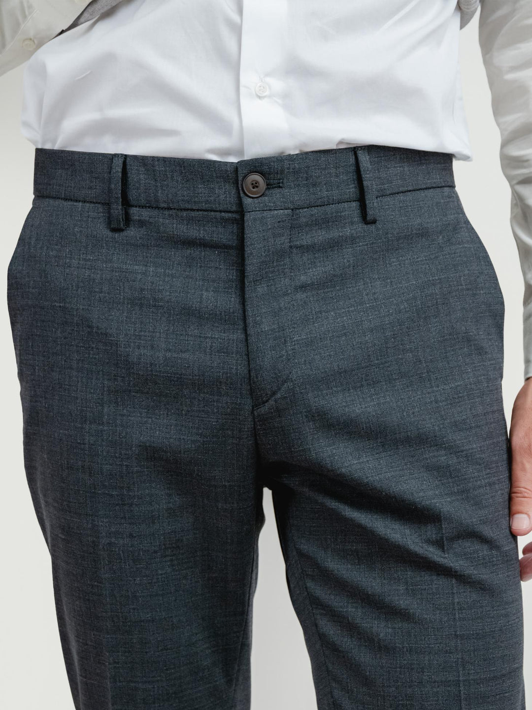 PANTALONE CLASSICO IN FRESCO LANA GRIGIO ANTRACITE P004 510 ANDREA MORANDO 