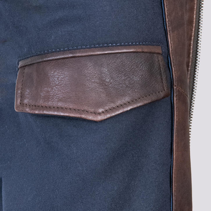 GIUBBOTTO IN PELLE MARRONE MODELLO AVIATOR "YANK" YANK 06 JACK LEATHER 