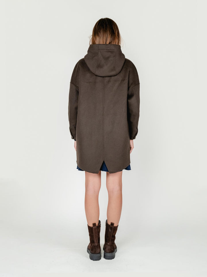 CAPPOTTO PARKA MICHELLE IN LANA TESTA MORO MICHELLE BROWN ANDREA MORANDO 