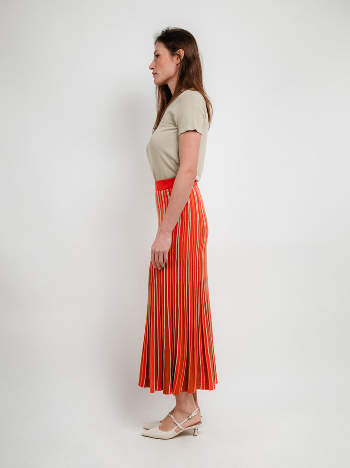 GONNA LUNGA IN MAGLIA MULTICOLOR ARANCIONE 515TAIS633 ARANCIONE ANDREA MORANDO 