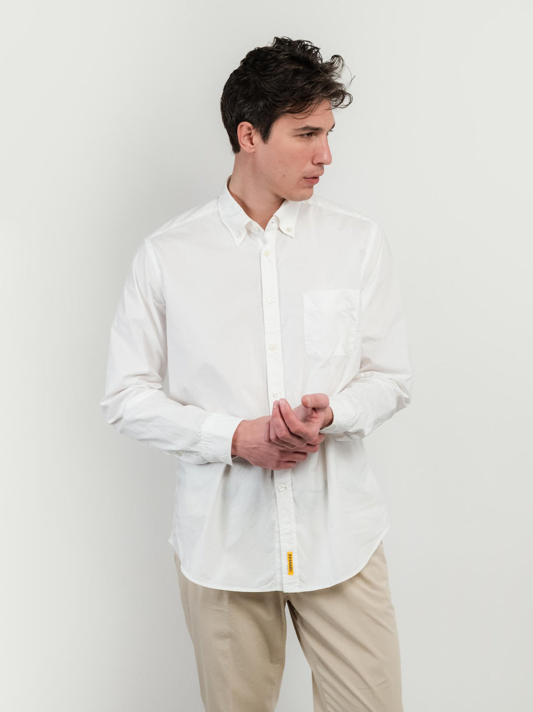 CAMICIA IN MUSSOLA DI COTONE BOTTON DOWN BIANCA