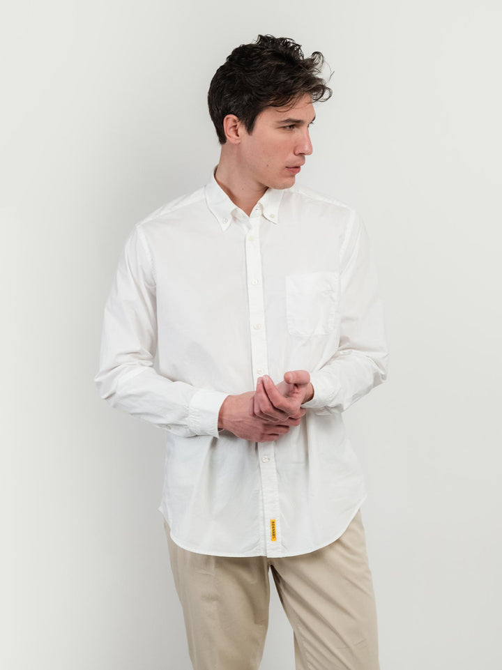 CAMICIA IN MUSSOLA DI COTONE BOTTON DOWN BIANCA