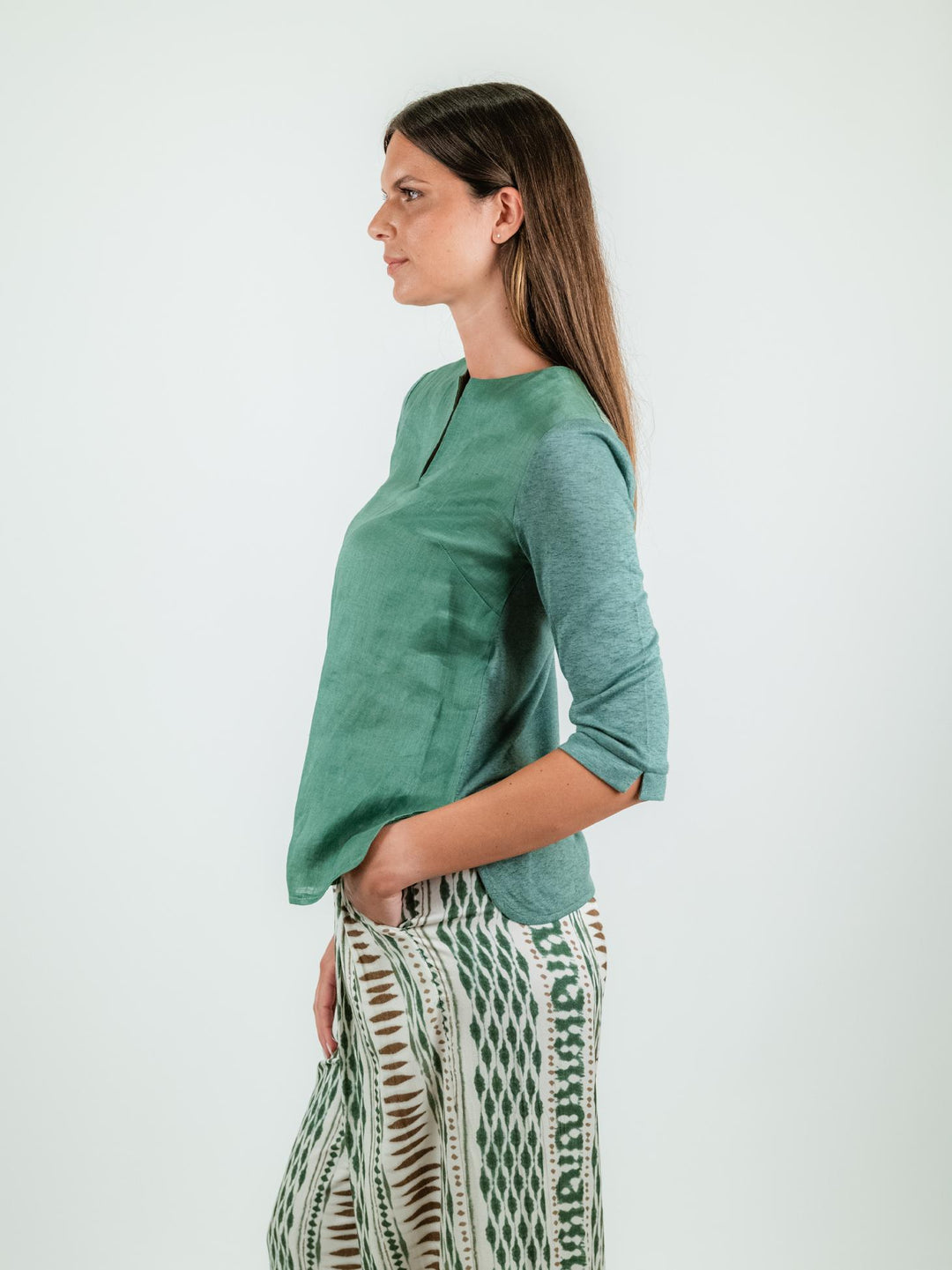 BLUSA IN LINO VERDE