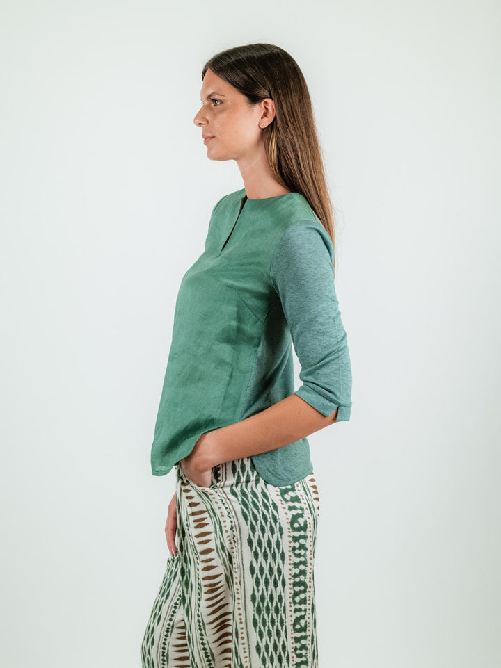 BLUSA IN LINO VERDE