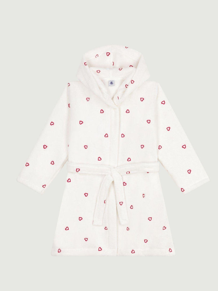 Accappatoio con cuori ricamati A0DS4 01 PETIT BATEAU 