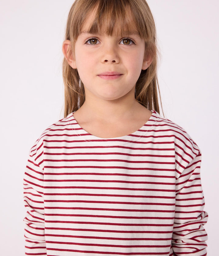 Marinière in cotone bambina A0E1E 01 PETIT BATEAU 
