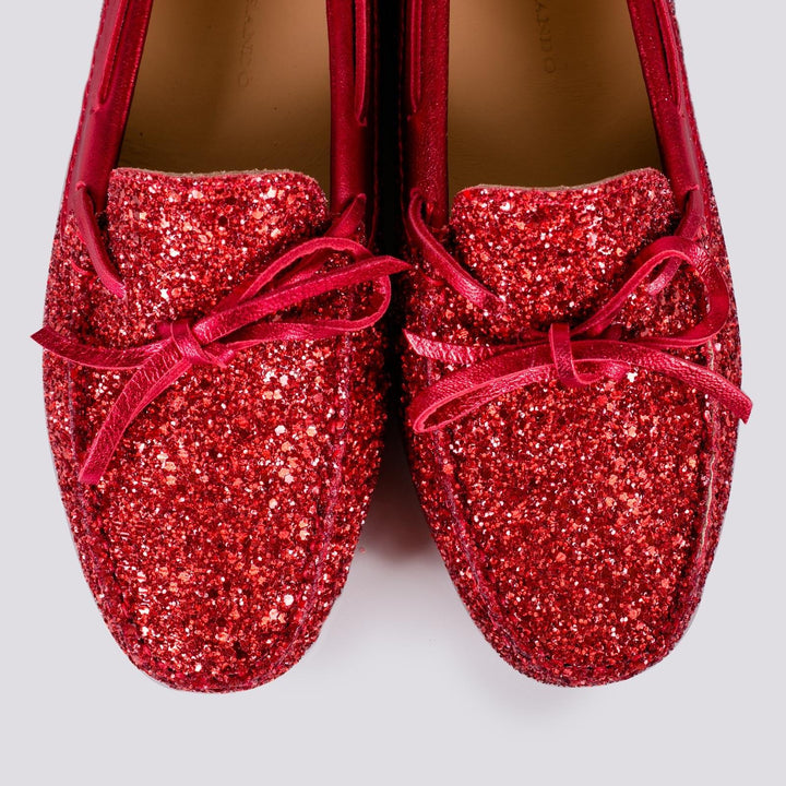 MOCASSINO CON GOMMINI IN GLITTER 1003/GLITTER ROSSO ANDREA MORANDO 