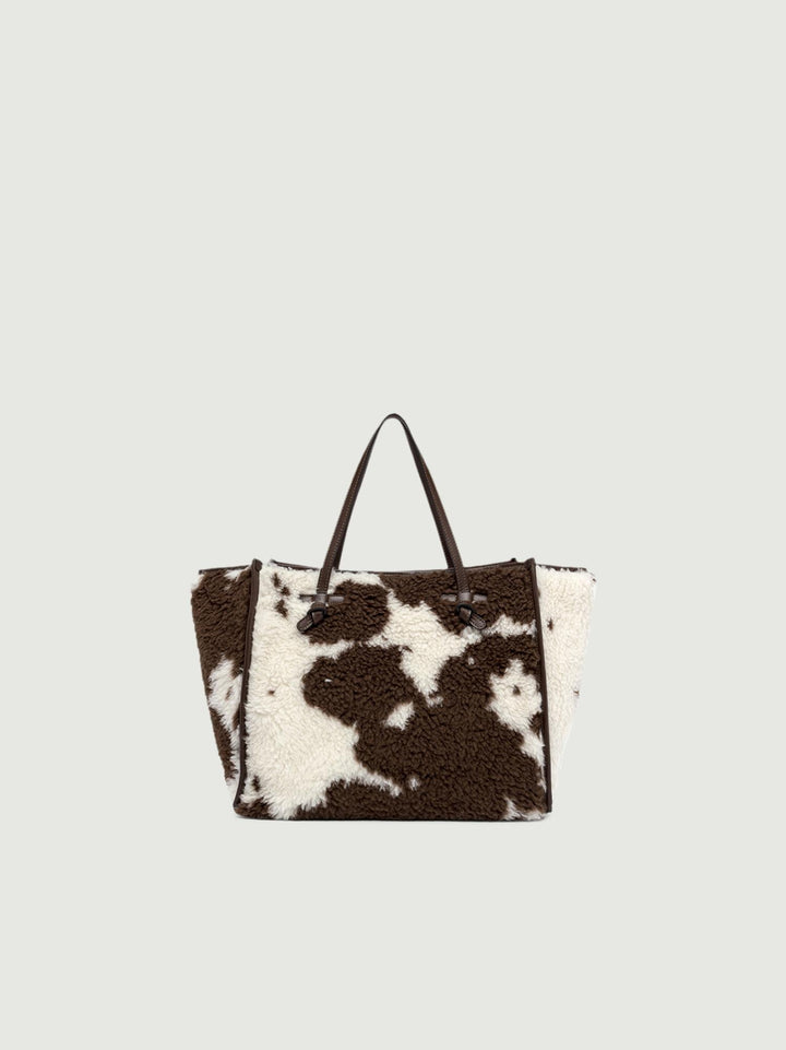 Shopping Marcella in misto lana marrone e bianco 9751 COW 13737 GIANNI CHIARINI 