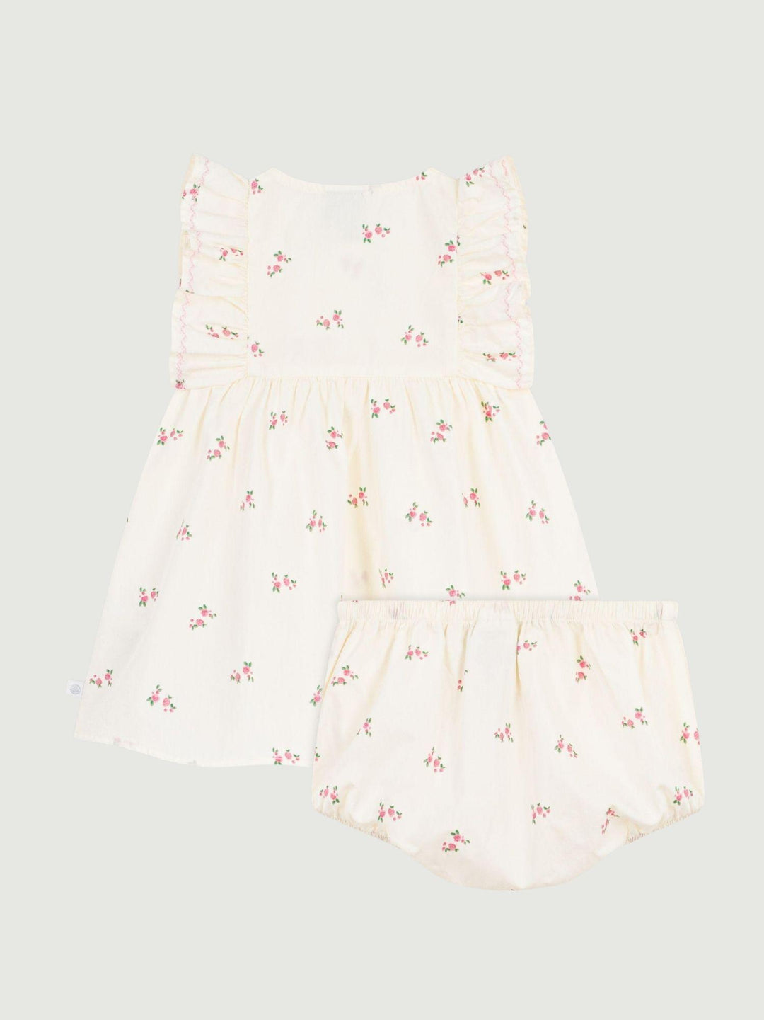 Abito maniche corte con bloomer coordinato in cotone A0F3R 01 PETIT BATEAU 