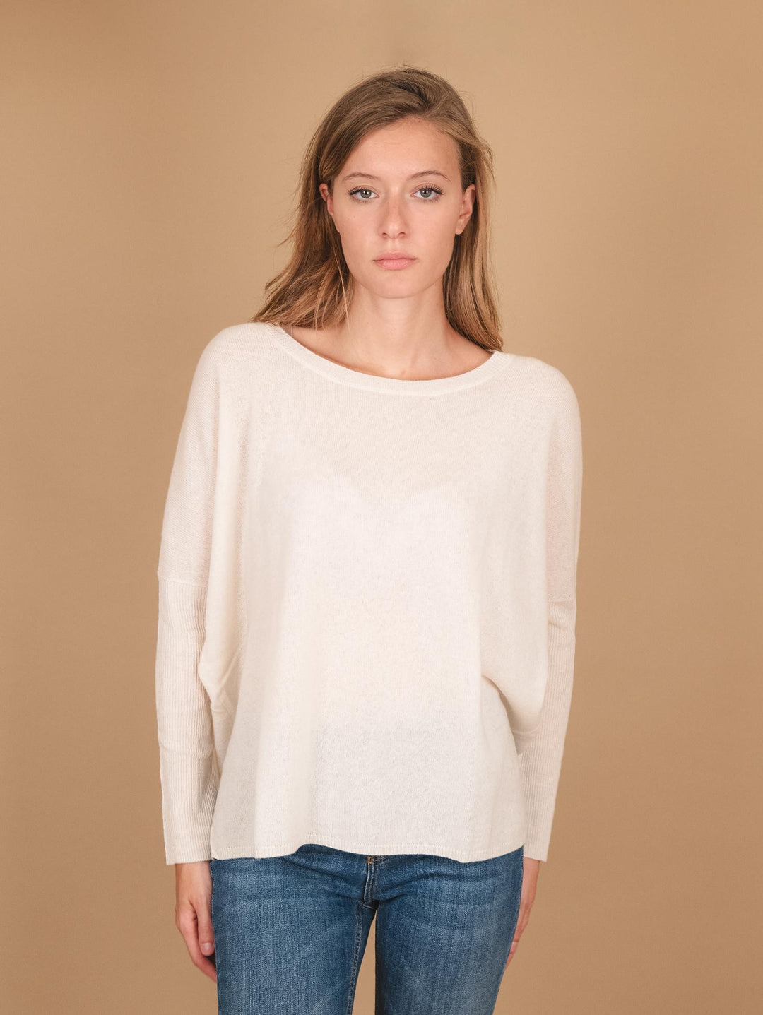 MAGLIA OVER IN CASHMERE ECO-FRIENDLY PANNA ASTRID BLANC ABSOLUT CASHMERE 