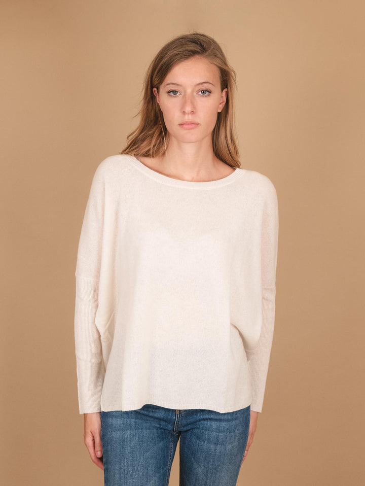 MAGLIA OVER IN CASHMERE ECO-FRIENDLY PANNA ASTRID BLANC ABSOLUT CASHMERE 