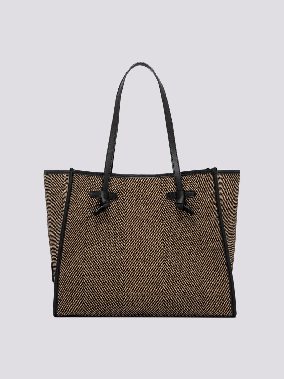 Shopping Marcella in tessuto spiga nero marrone BS 6850/23AI SPIGA 10313 GIANNI CHIARINI 