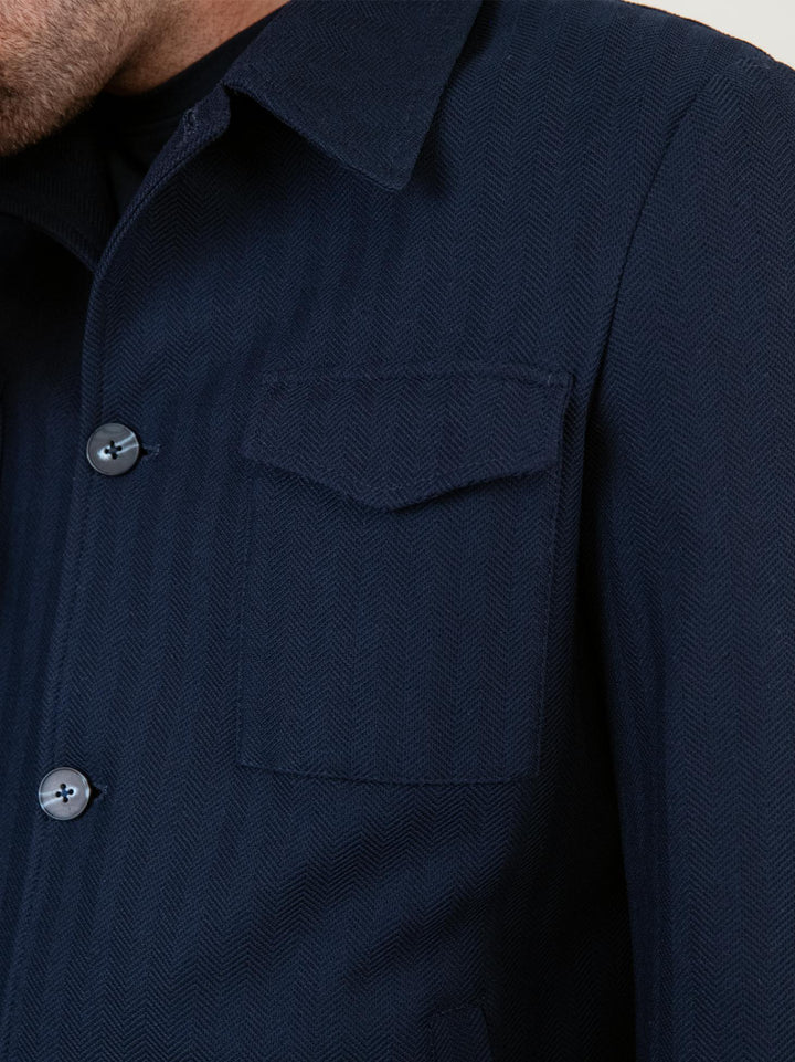 GIACCA A CAMICIA OVERSHIRT SPIGATA BLU PAGLIUCA BLU ANDREA MORANDO 