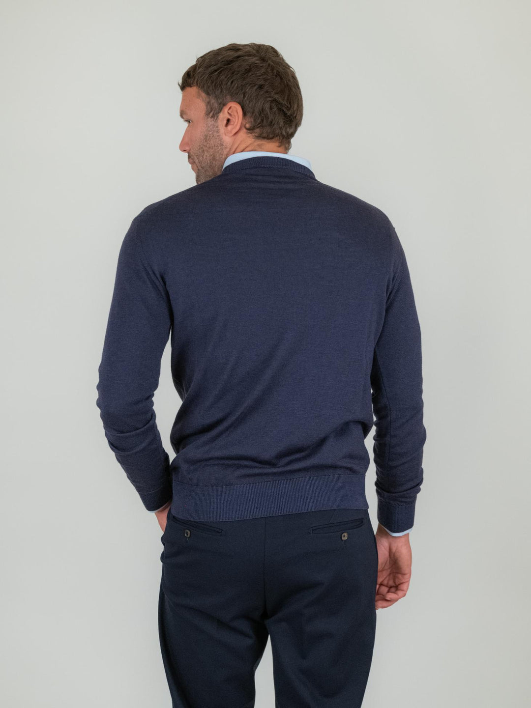 GIROCOLLO IN LANA MERINO BLU F2W4CT00M021 114 ANDREA MORANDO 