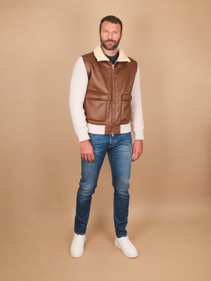 BOMBER IN LANA VERGINE E ALCANTARA 13141 400 ANDREA MORANDO 