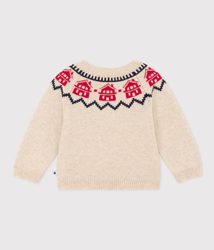MAGLIONE IN TRICOT DI LANA E COTONE PER BEBÈ A08AA 01 PETIT BATEAU 