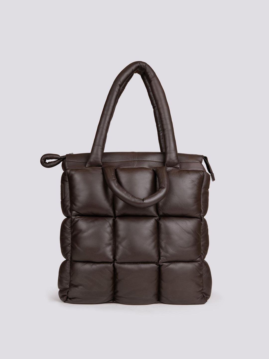 BORSA FODERATA IN PELLE MATELASSÉ MARRONE MRLN 06 JACK LEATHER 
