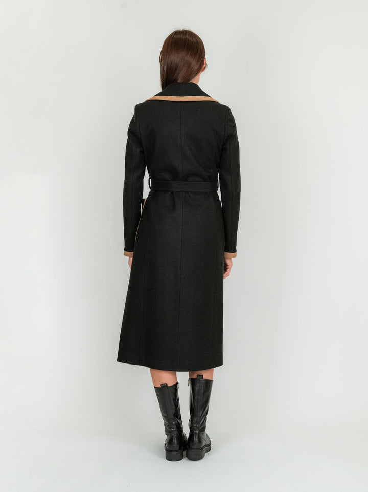 CAPPOTTO NERO CON PROFILI CAMMELLO 9775RO NERO/CAMMELLO ANDREA MORANDO 