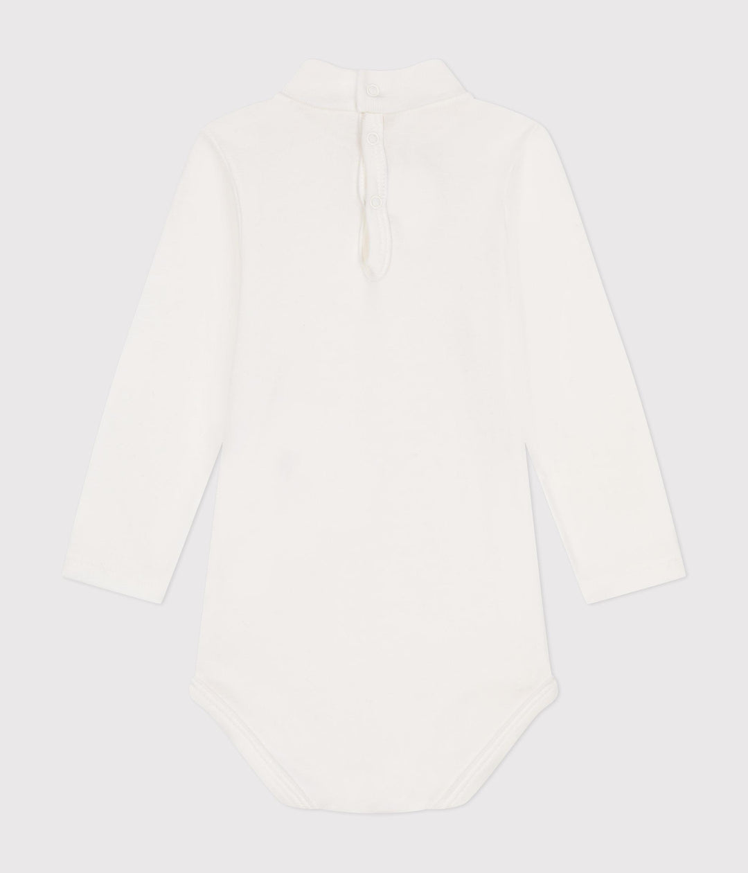 Body bianco a manica lunga e collo alto in cotone A0BQF 04 PETIT BATEAU 
